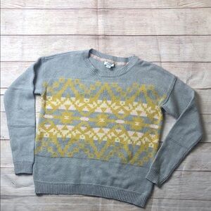 Sundance Crewneck Sweater in Gray and Yellow Pattern 💚